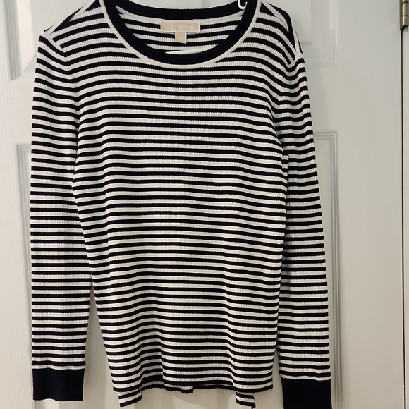Michael Kors Sweaters - Michael Kors Classic Navy and White Striped Sweater Women's Size M
